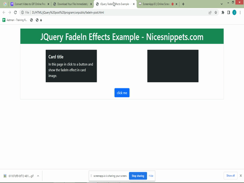 JQuery FadeIn Effects Example Tutorial